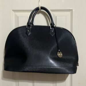 Pulicati Saffiano Genuine Leather, large domed satchel in black